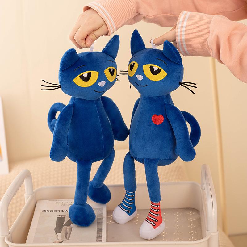 Мягкая игрушка кошка Синяя кукла кошка Тряпичная кукла