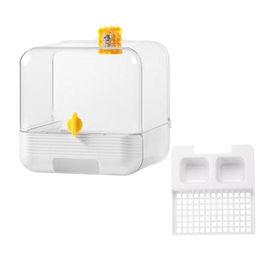 Кормушка-клетка для птиц без беспорядка 2 в 1 Прозрачная купалка для попугайчиков с нижним ящиком Многофункциональная душевая кабина для волнистых попугайчиков Попугайчиков Маленьких Попугаев