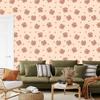 Wallpaper Small Flowers Cream, Beige and Peach for Living Room and Bedroom 50x1000