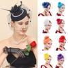 Hairclip Bridal Headdress Hairpin Bowknot Veil Hair Fascinator Hat Womens Vintage Hat Pillbox Hat