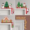Gingerbread Man Christmas Decorative Corner Sign Wooden Christmas Sticker Door Frame Decor