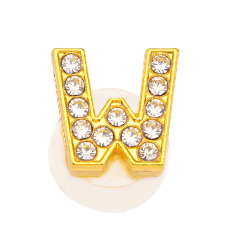 Новые золотые буквы алфавита, шармы для обуви, металлическая кнопка, стразы, корона, украшения для обуви, аксессуары для садовой обуви для женщин, мужчин, 1 шт.
