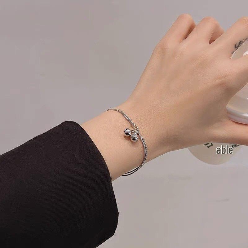 Двухслойный браслет-колокольчик: Женская одежда в корейском ретро-стиле, без выцветания, в стиле Харадзюку, для стильных тенденций.