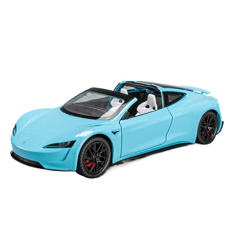 1/24 Tesla Roadster Supercar Alloy Model Car Toy Diecasts Metal Casting Sound and Light Car Toys for Children Vehicle