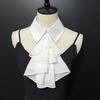 Halloween Party Ruffles Lace Fake Collar for Womens Elegant Layered Clown Cosplay Customes Detachable Collar Neck Collar