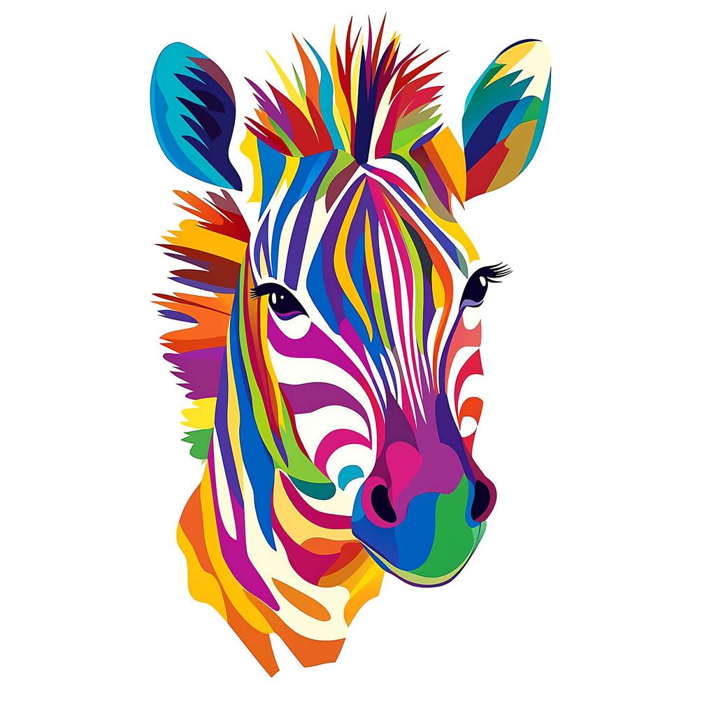 Plakat Tęczowa Zebra Plakat Tęczowa Zebra, 30X40 Cm, Bez Ramy, Papier Matowy 230 Gsm