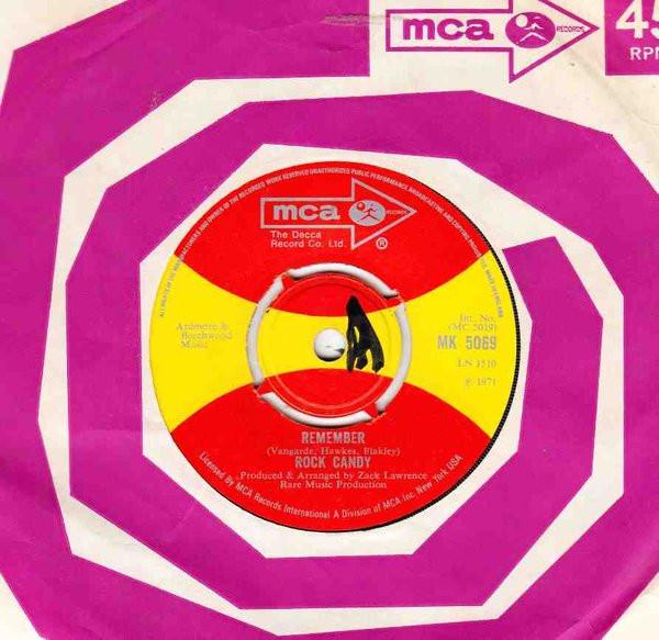 7-дюймовая пластинка ROCK CANDY (6) - Помните MK5069 MCA Records 1971 UK Поп Б/У