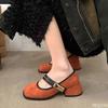 Мода Новая весна Ретро квадратный носок Женская обувь Модная Неглубокий вырез Повседневный Средний каблук Элегантные минималистичные удобные Туфли для платья