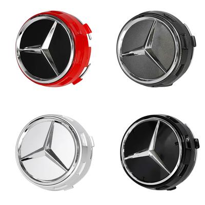 4pcs 75MM Black Red Raised Car Wheel Center Caps for Mercedes Benz AMG Styling Caps A0004000900 Z5