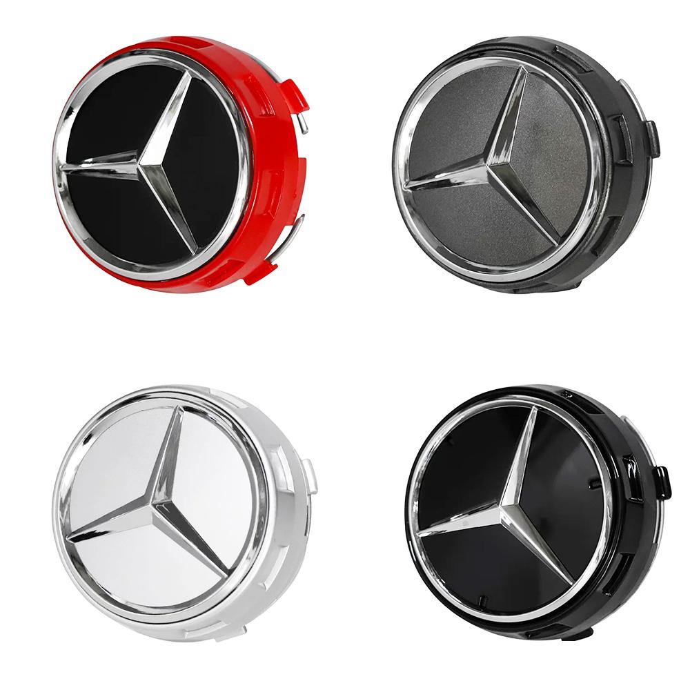 4pcs 75MM Black Red Raised Car Wheel Center Caps for Mercedes Benz AMG Styling Caps A0004000900 AY1