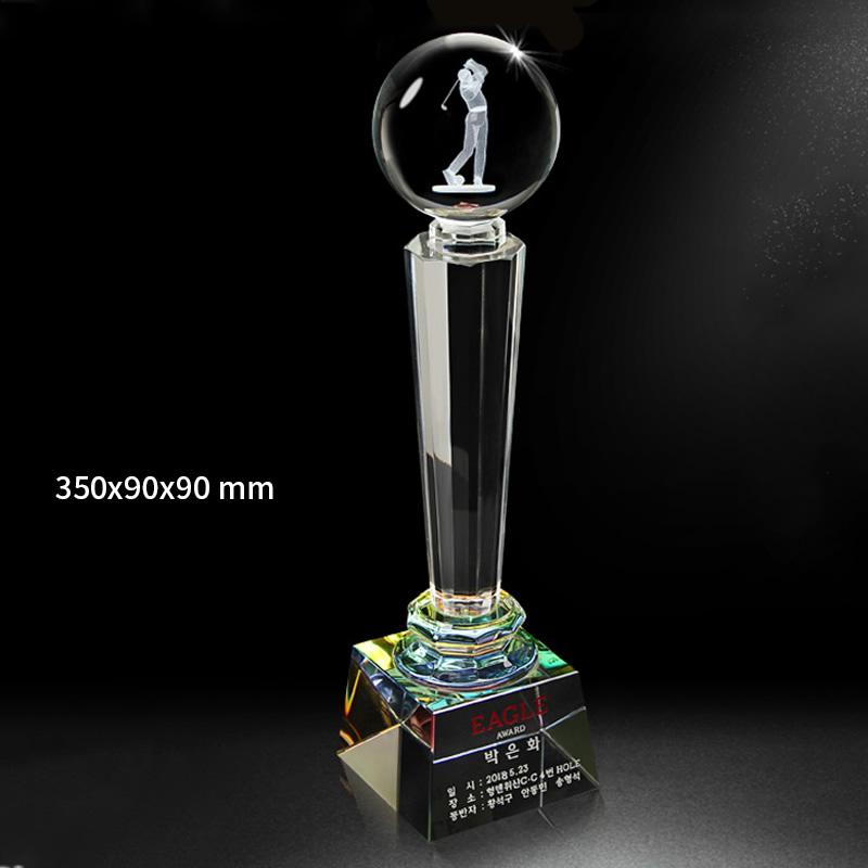 Customized High-End Sports Golf Crystal Trophy, One shot Hole, Competition Award Medal, New Home Decoration, Free Engraving, 1Pc