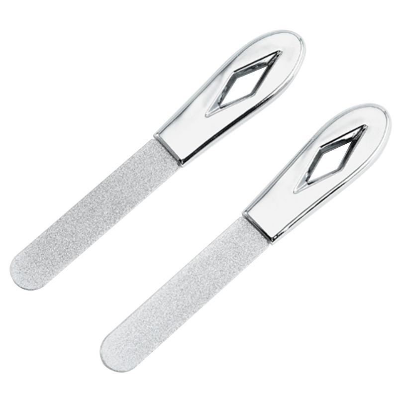 Пилочки для ногтей из нержавеющей стали Двусторонние пилочки для ногтей Ручка с противоскользящим покрытием Пилочка для ногтей с алмазным напылением Легко наждачные доски