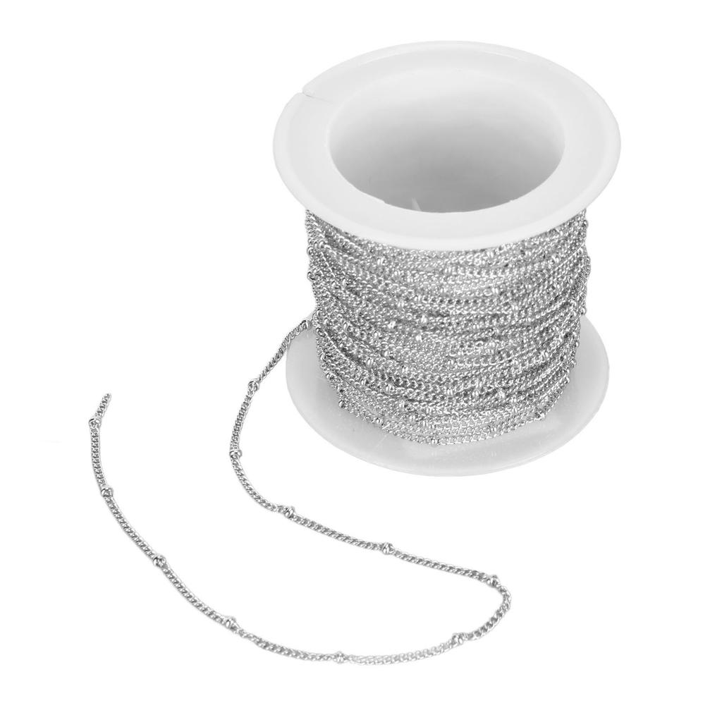 19,6 футов бисерная цепочка из нержавеющей стали для изготовления ювелирных изделий, сделай сам, звеньевая цепочка для ожерелья, браслета, браслета на ногу, стального цвета