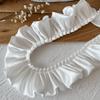 5.5" Wide White Double Lace Trim with Lotus Leaf Skirt Hem Fan and Wood Ear Edge for DIY Projects