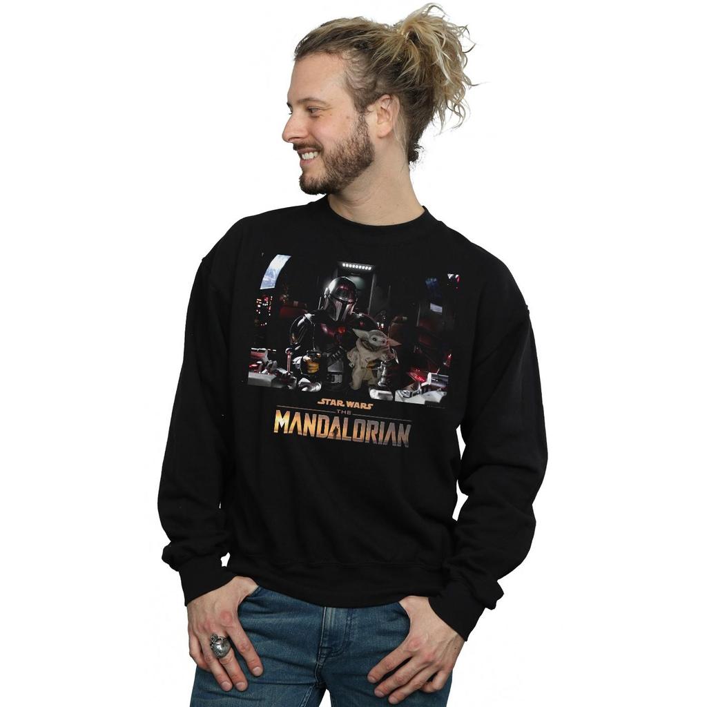 Star Wars Mens The Mandalorian Child On Board Sweatshirt