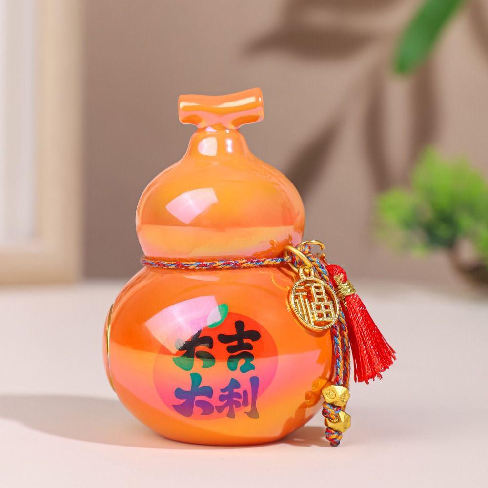 Chinese Style Mini Gourd Figurine Creative Gourd Car Ornaments Mini Gourd Statue Desk Decorations