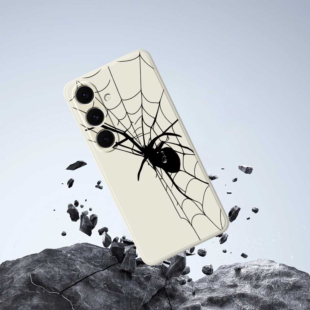 For Samsung Galaxy S25+ Case Spider Pattern Printing Straight Edge TPU Phone Back Cover