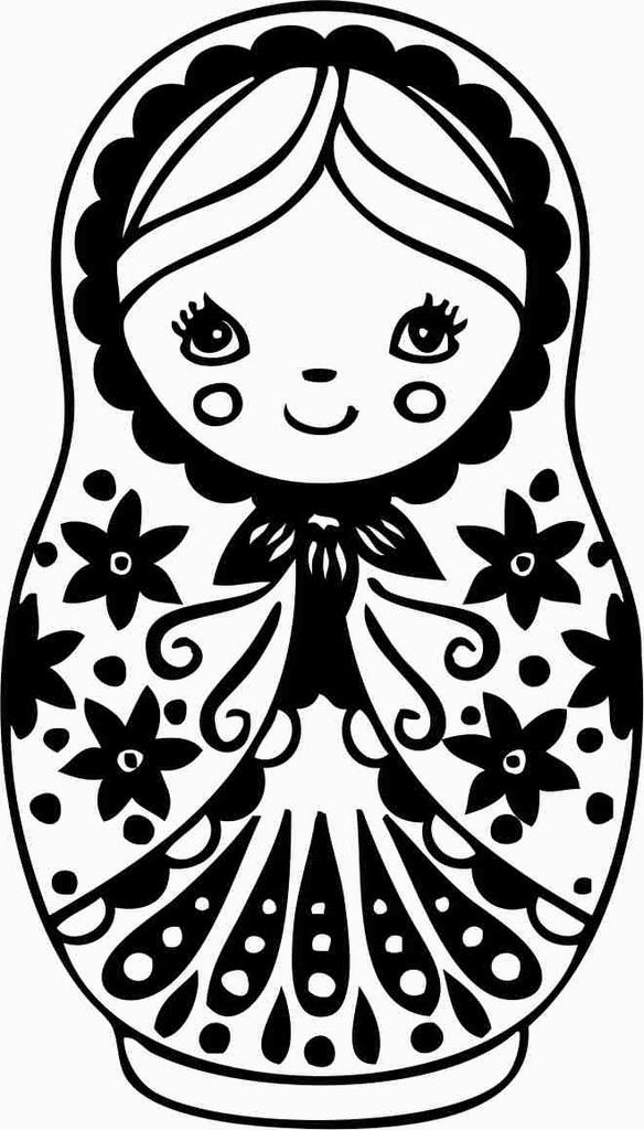 Printtoo Scrap-booking Square Russian Dall Pattern Wooden Rubber Stamp Craft Textile-2 x 2