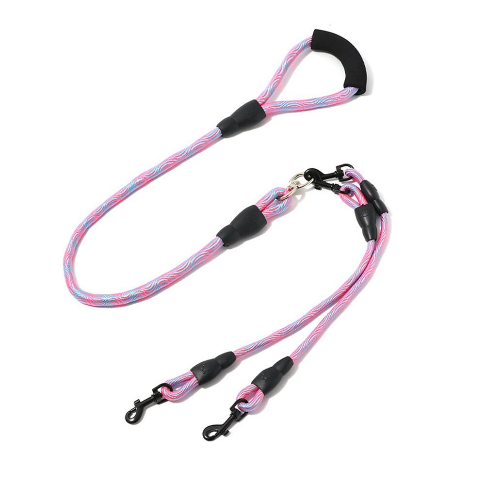 Wave Pattern Two Dog Lead Rope Anti-Winding Pet Walking Rope Anti-Tangle Dual Dog Leash Small Dogs