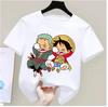 One Piece Boys and Girls Tshirt Summer Childrens Anime Tshirt Cute Clothes Fashion Cartoon Tshirt Birthday Gift Top