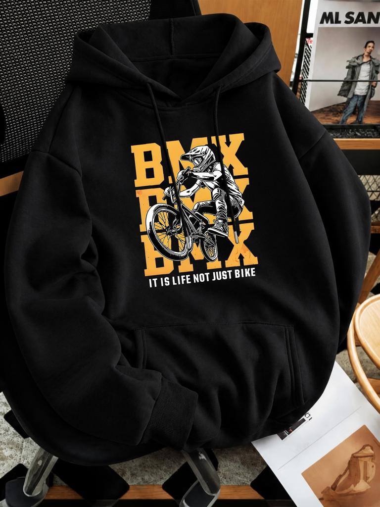 Унисекс Худи, Повседневная Одежда, Графика BMX Велосипеда И Надпись 'Это Жизнь, А Не Просто Велосипед', Худи-Свитшот, Уличный Стиль, Осень Зима На Открытом Воздухе