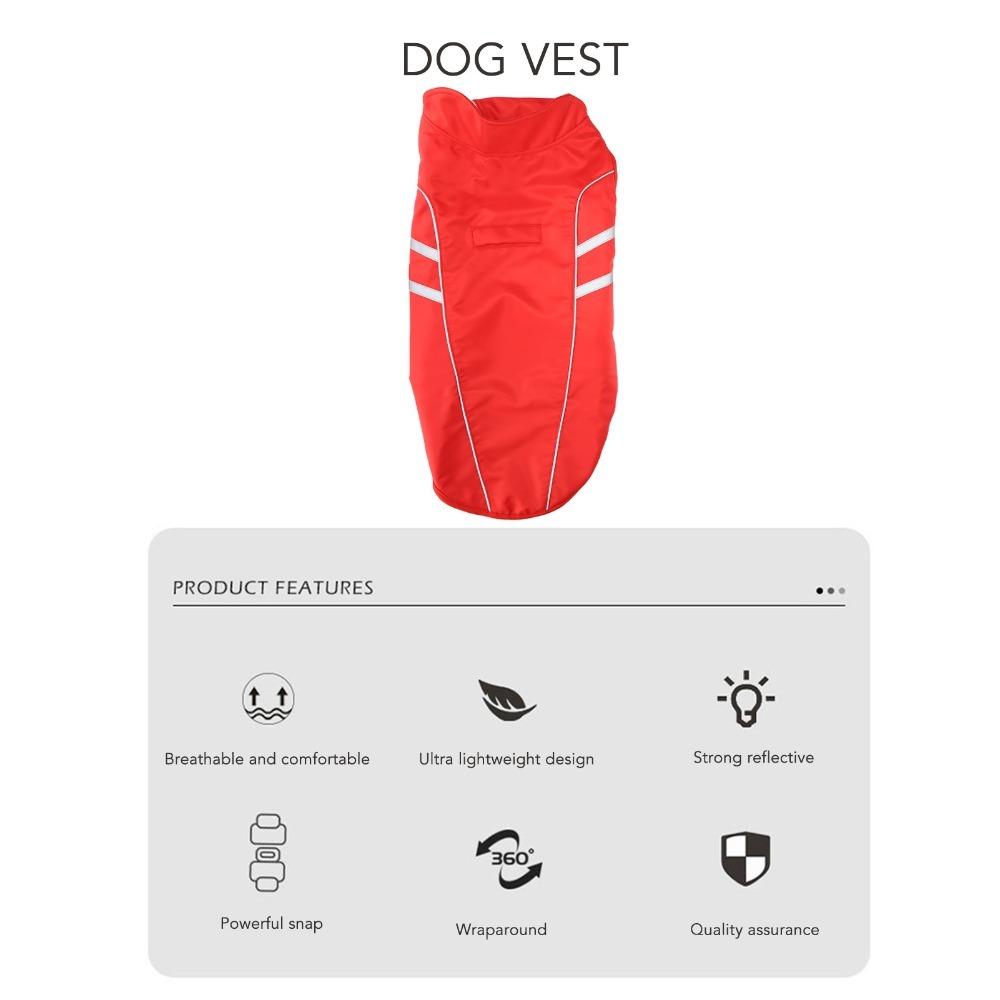 Waterproof Pet Jacket Reflective Pet Vest Breathable Dog Raincoat Night Outdoor