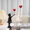 Banksy Girl with Balloon Sculpture - Resin Living Room Ornament