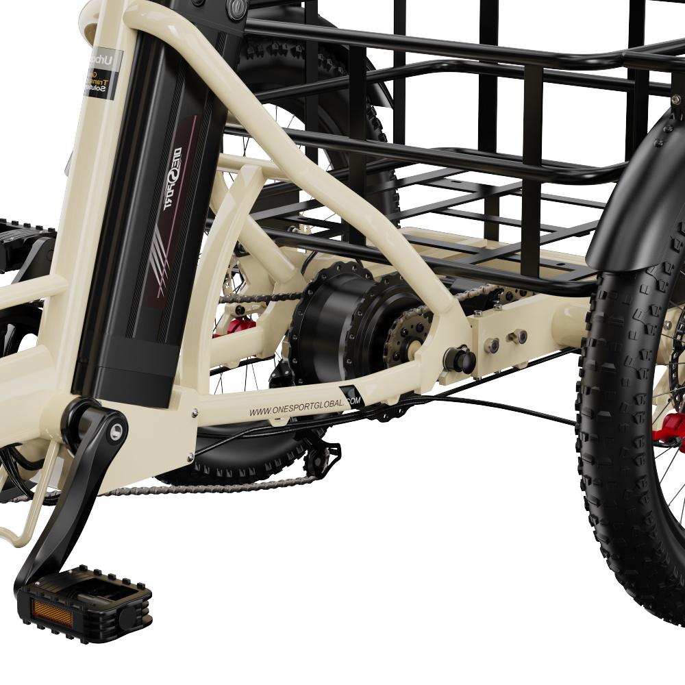 ONESPORT OT30 Pro Adult Electric Tricycle 500W 48V18AH Electric Cargo Tricycle 20 Inch All-Terrain Tires E-Tricycle City E-Cargo Tricycle