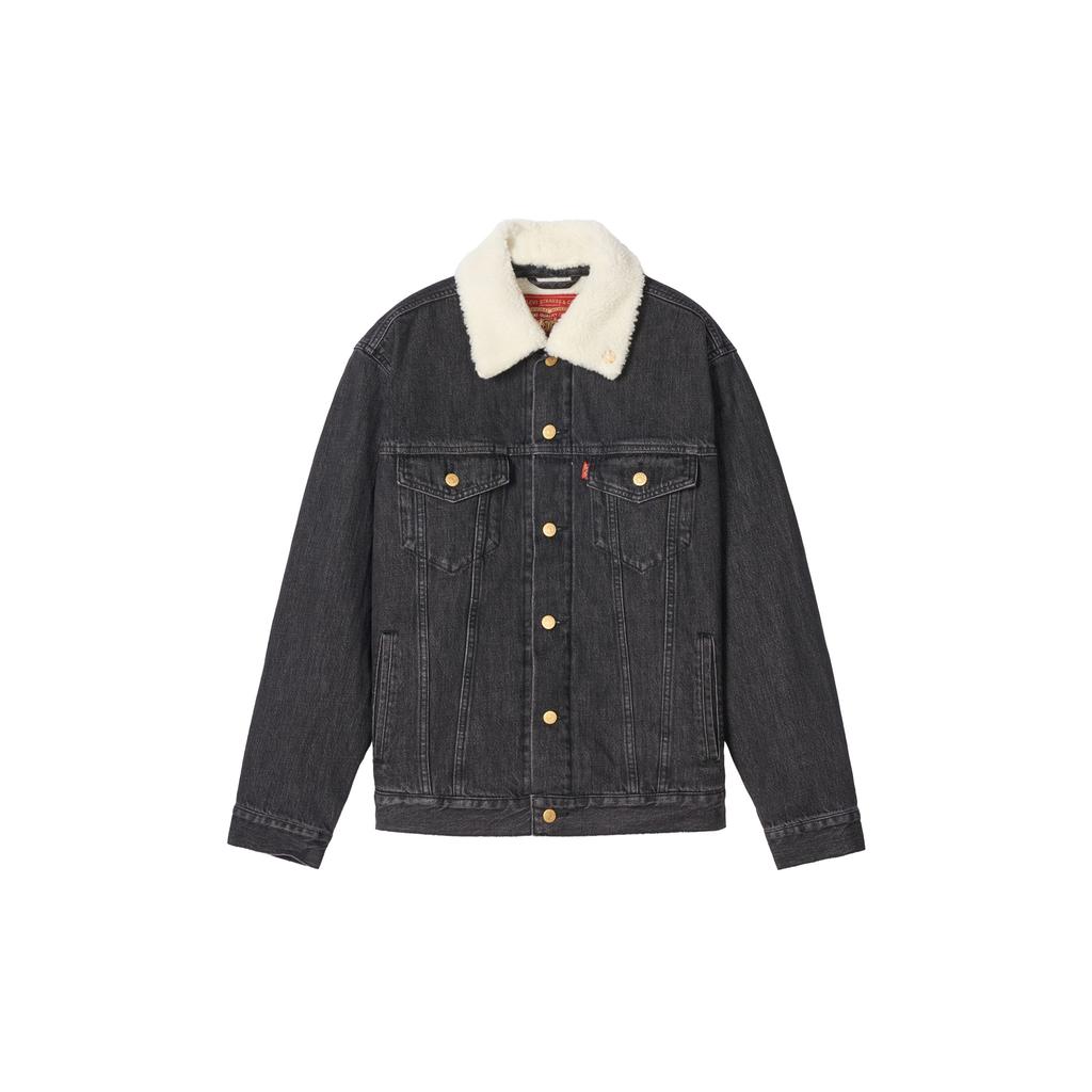 Джинсовая куртка Levis Ограниченная серия Год Лошади С подкладкой из флиса Японский стиль Теплая с фиксацией температуры Искусственный мутон Унисекс Куртка 006P8-0000