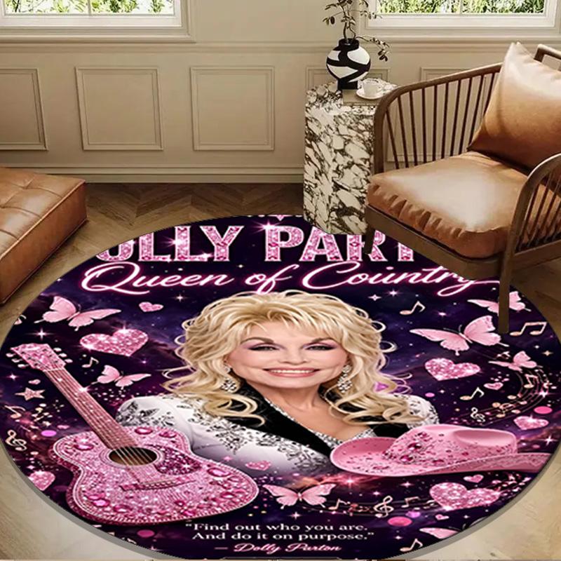 Dolly Memorial Tribute Round mat, Anti-slip Circle Carpet Chair rug For livingroom,Bedroom, doormat home decor Gift Christmas Gifts