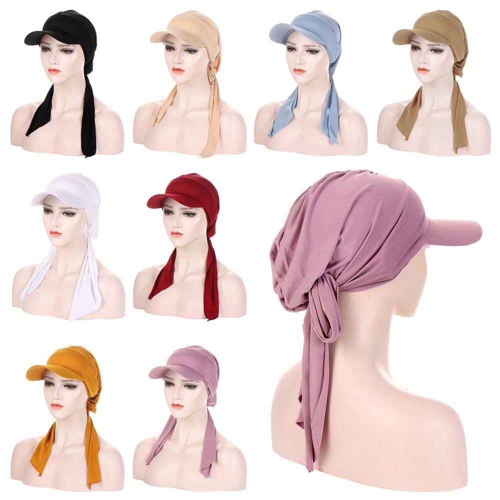 Fashion Headscarf Sunscreen Wrap Caps Muslim Hijab Turban Hat Head Wrap