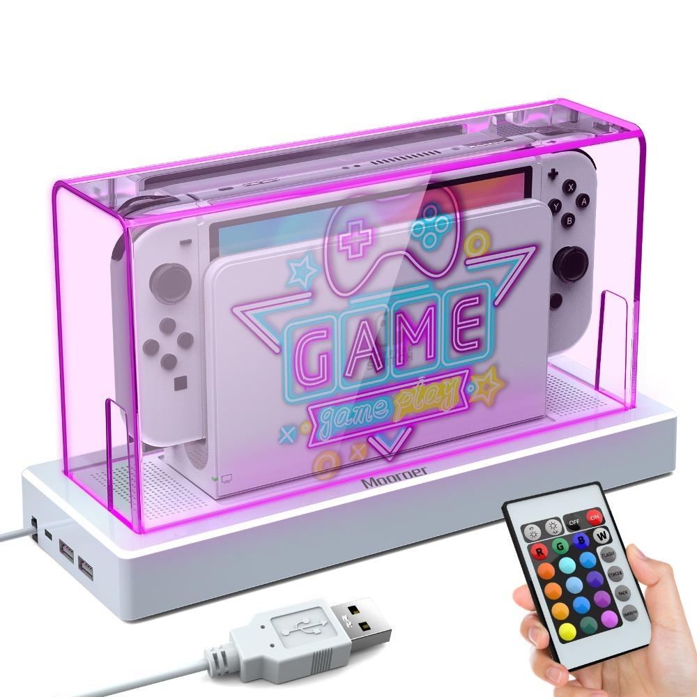 Прозрачный защитный чехол для дисплея от пыли для Nintendo Switch/OLED Host Shell Светящийся чехол для основания NS Games Аксессуары