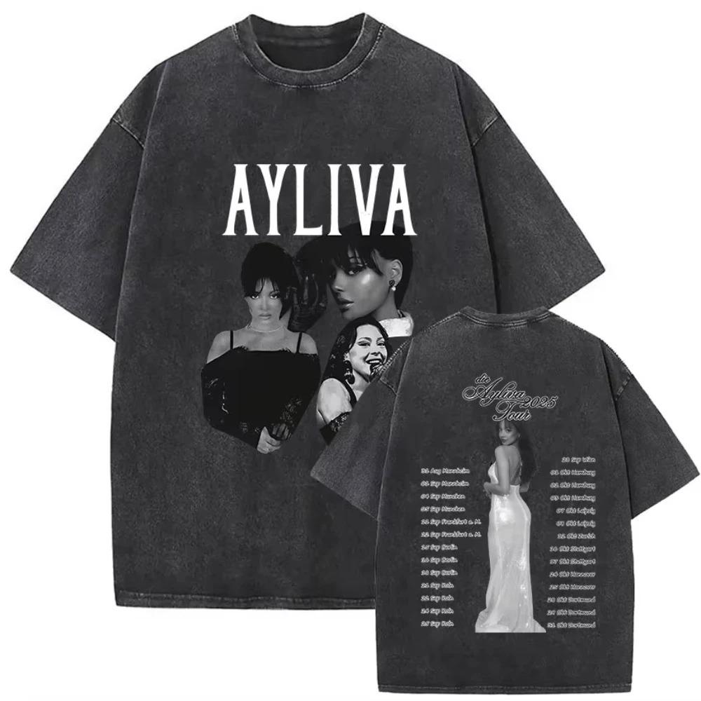 Singer Die Ayliva Tour Fans Merch T Shirts Unisex Music Album Hip Hop Short Sleeve Tshirt Cotton Trendy Streetwear Tshirt