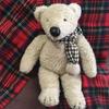 [USED] Christmas Teddy Bear, MON SEUIL Tweed Muffler Bear