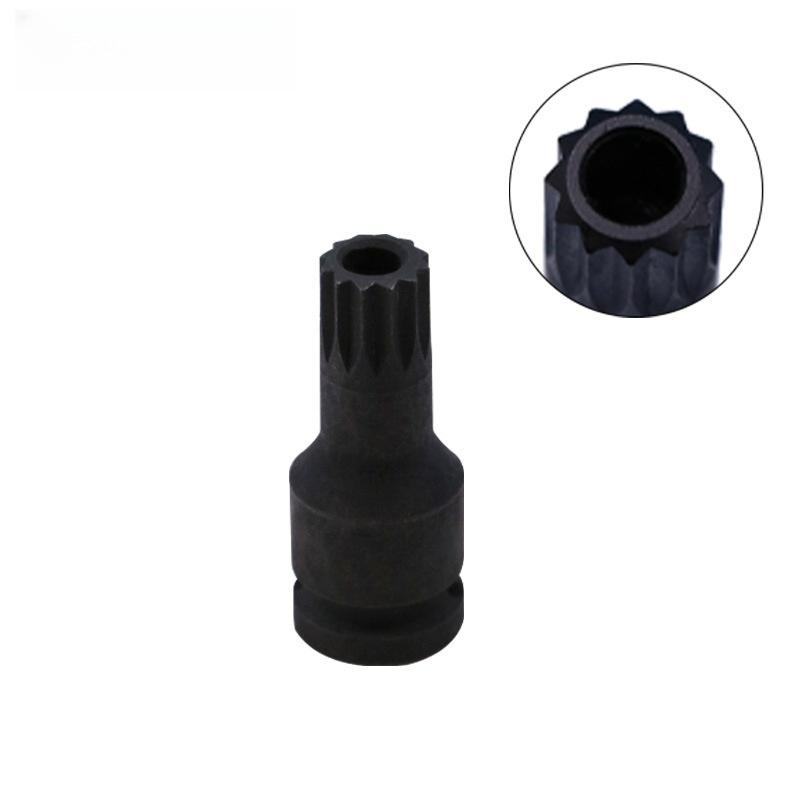 Набор пневматических 1/2" 12-гранных комбинированных бит Большая торцевая головка Пневматическая M12-гранная сверхпрочная бита для отвертки