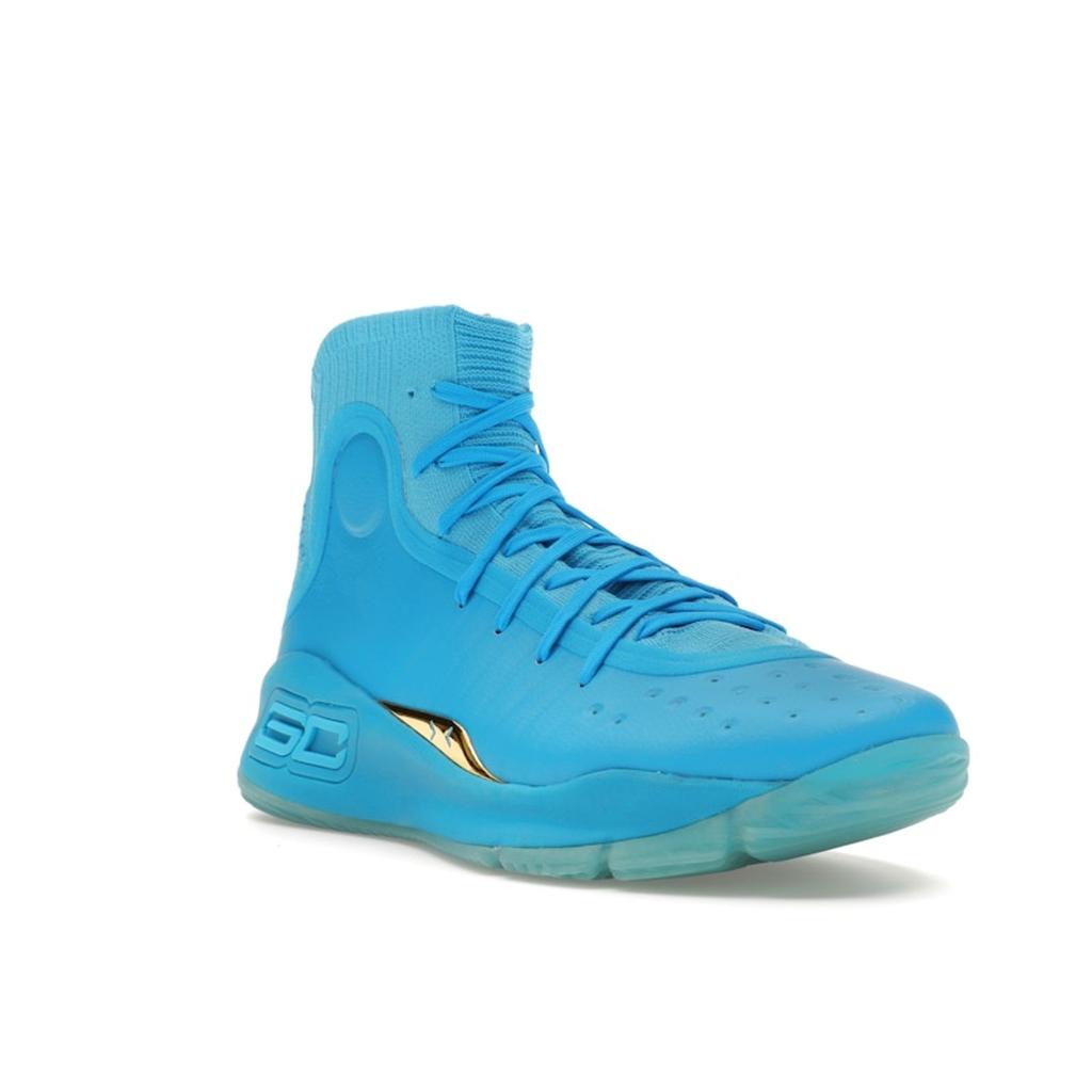 Under Armour Curry 4 Retro Flooded Men Sneakers Blue Capri Metallic-Gold 1298306-404