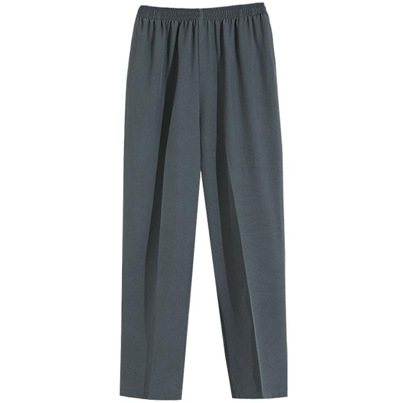 Женские летние тонкие прямые брюки, однотонные черные брюки, летние брюки с высокой талией