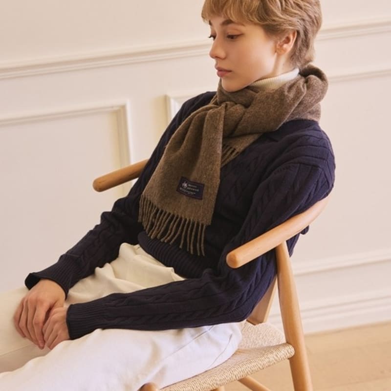 ABRAHAM MOON Шарф из мериносовой шерсти 25 см - Темно-бежевый