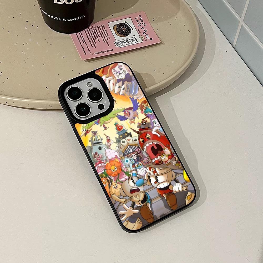 Cute Game Cuphead Phone Case for Iphone 17 16 15 14 Air 13 12 11 Pro Max Mini Plus Fundas Shell PC+TPU Cover