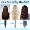 Pretfy 3-IN-1 Hair Curler Set Hair Curling Iron Wand Hair Waver Temperature Adjustable LCD Temp