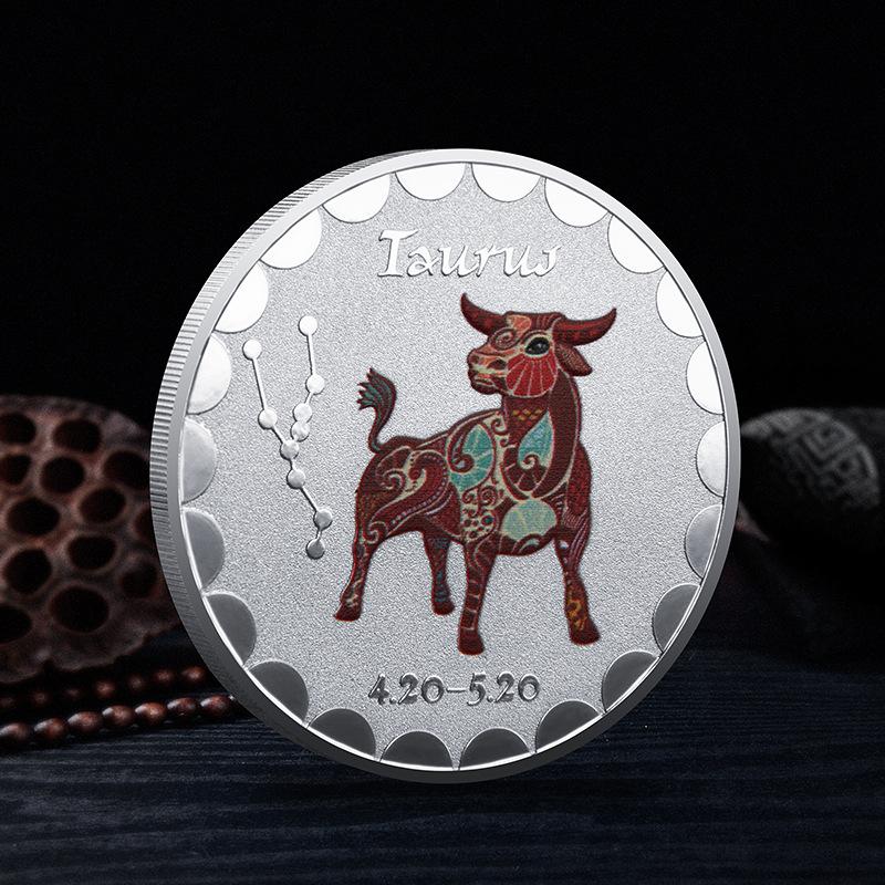 Памятные монеты Двенадцати Созвездий, Европейские и Американские, Боги Солнца и Луны, Счастливые, Красочные, Для Любителей Созвездий, Коллекционные Серебряные Монеты