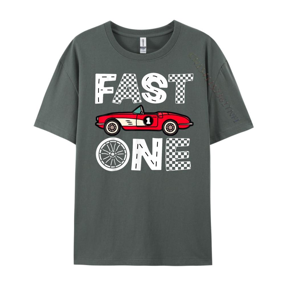 Годовалый Первый 1-й День Рождения Этот Маленький Гонщик Быстрый Один Однотонная Футболка 100% Хлопок Смешная Футболка Хип-Хоп