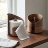 Large Capacity Wooden Paper Towel Holder Natural Wood Stable Tissue Storage Box Minimalist INS Round Roll Dispenser Living Room
