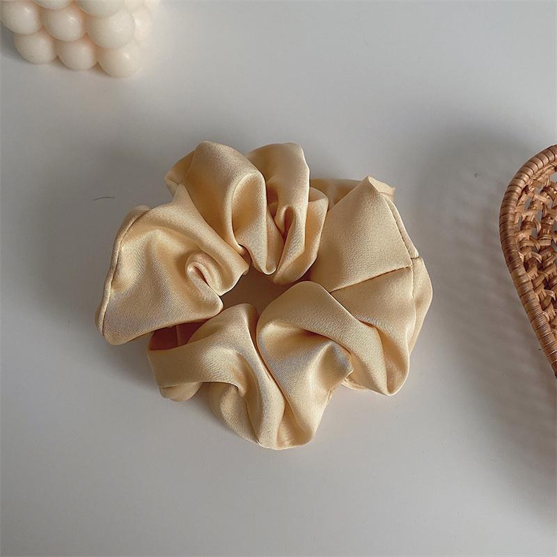 Винтажные шелковые резинки для волос, эластичные резинки для волос, однотонные женские и женские головные уборы, резинки для хвостиков, веревочные аксессуары для волос
