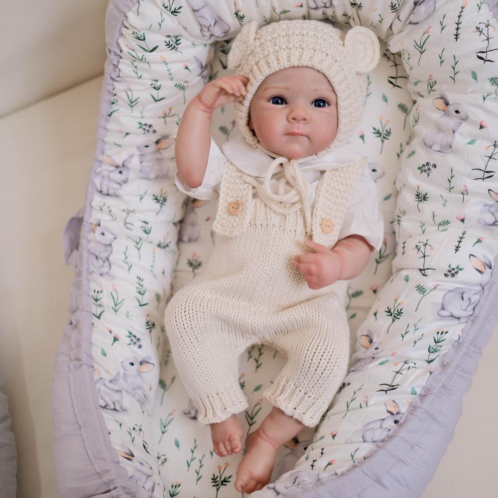 Real Looking Reborn Baby Girl Doll Bettie 18'' 48cm Full Body Silicone Vinyl Simulation Doll Handmade Exquisite 3D Painted Skin Newborn Dolls for Kids