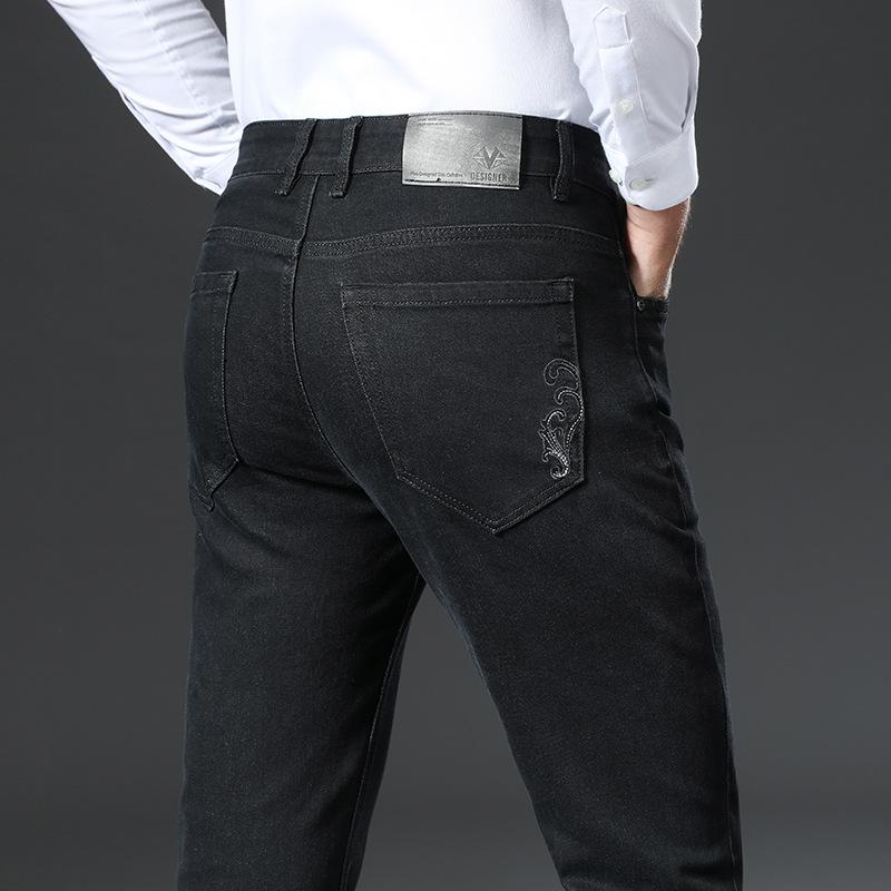 Прямые брюки, новая весенняя тенденция, мужские эластичные облегающие джинсы, мужские длинные брюки