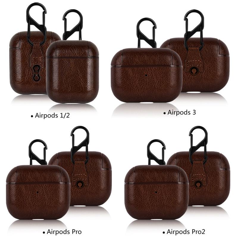 Кожаный защитный чехол для Apple AirPods 2/3/4/Pro2 — доступен в четырех цветах