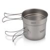 Lixada Ultralight Titanium Cookset Outdoor Camping Cookware Set 900ml Pot and 350ml Fry Pan with Folding Handles