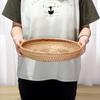 Sumnacon Handwoven Natural Rattan Serving Tray, 30 cm