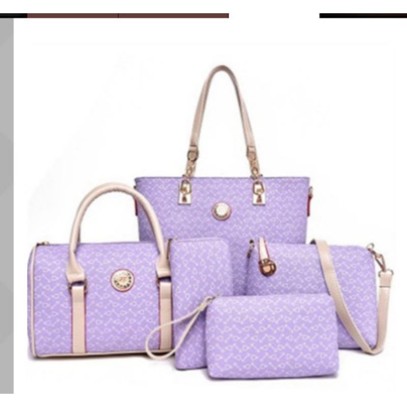 2024 Новая модная сумка из пяти частей класса люкс на одно плечо с большой вместимостью из кожи с дизайнерским дизайном